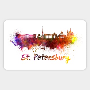 St,Petersburg skyline in watercolor Magnet